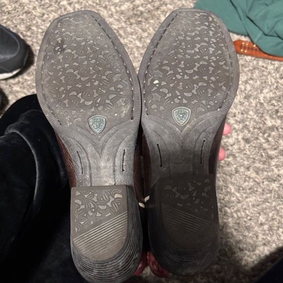 Ariat Red and Brown Heeled Boots - Picture 2 of 5